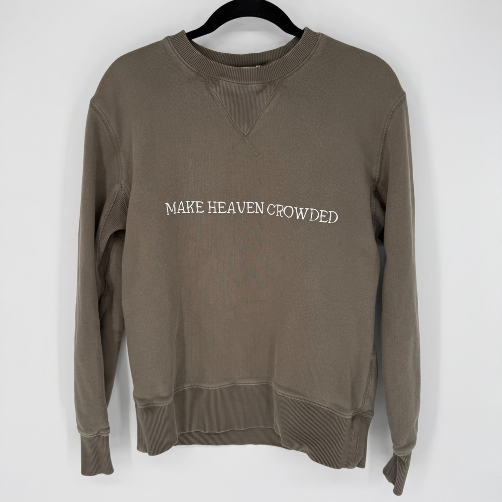 ALEX MILL MAKE HEAVEN CROWDED CREWNECK SWEATSHIRT 100% COTTON DISTRESSED XS